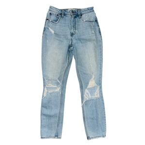 WB6 Abercrombie &‎ Fitch The Skinny High Rise Curve Love Ripped Distressed Jeans